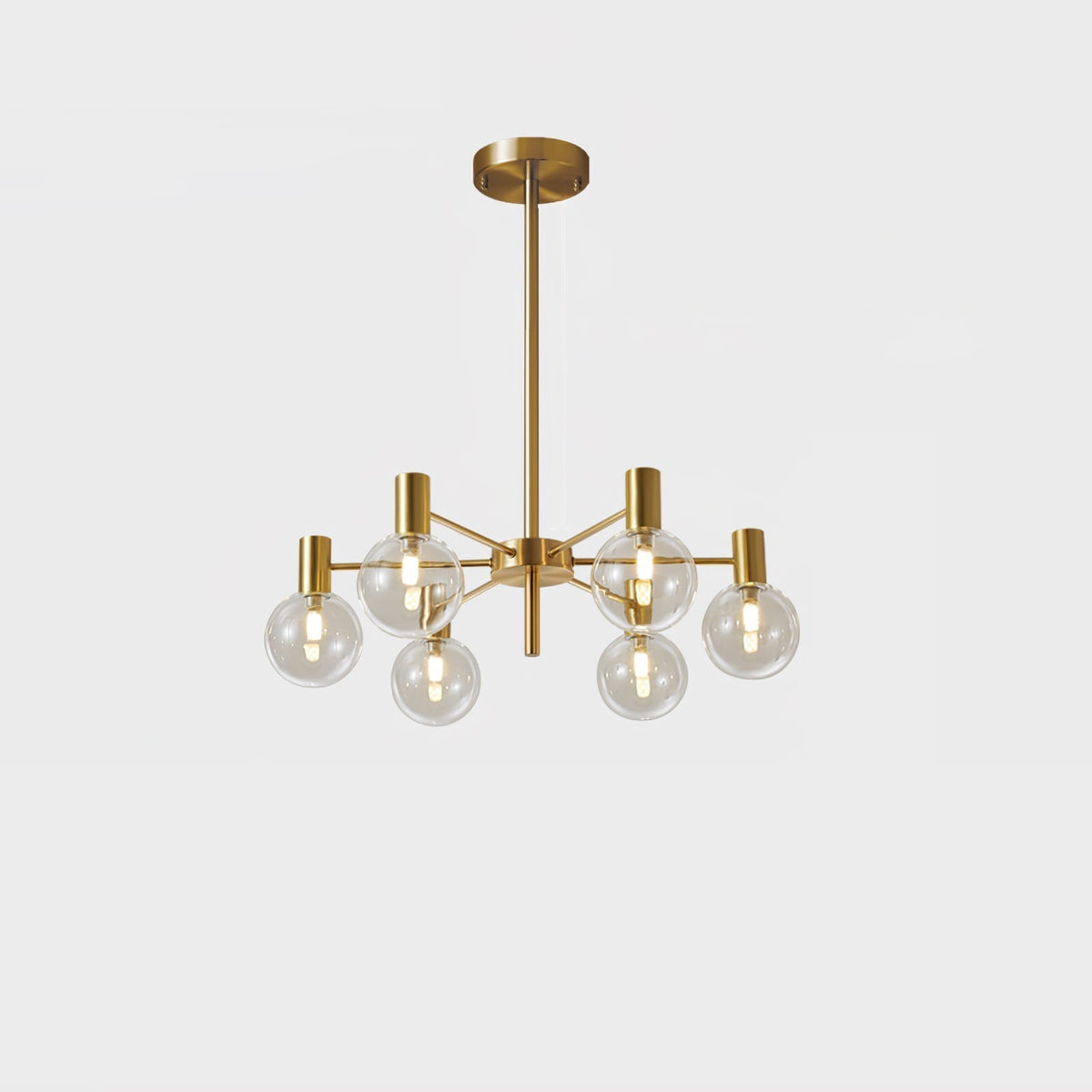 Lustra Lustre Globe En Verre Cadre Doré Moderne