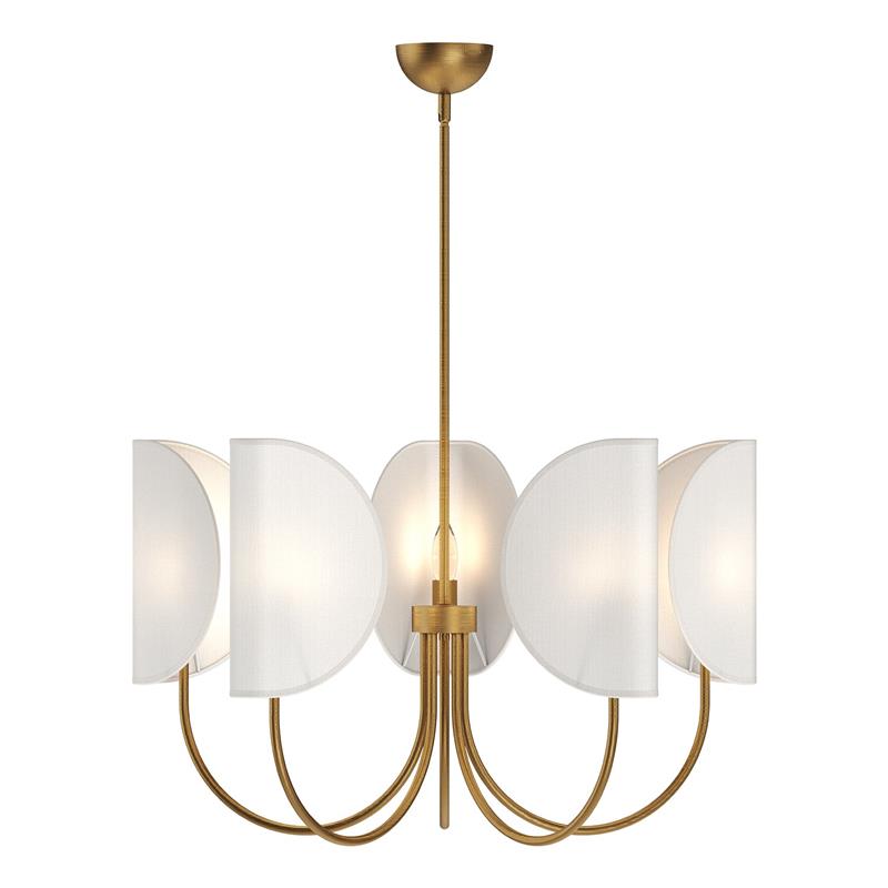 Lustre en Tissu et Laiton Traditionnel Feuille Unoryra