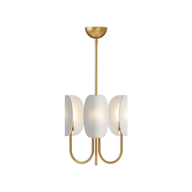 Lustre en Tissu et Laiton Traditionnel Feuille Unoryra