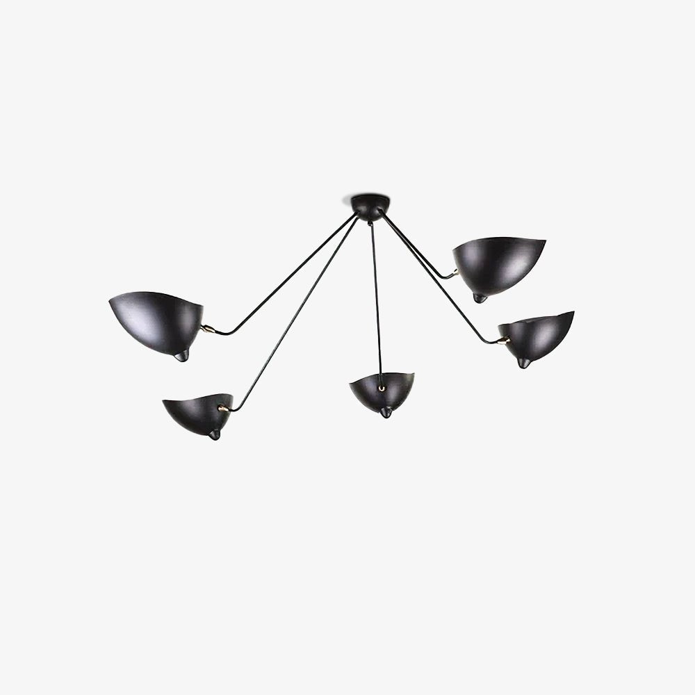 Solara Plafonnier Trois Bras Noir Sculptural