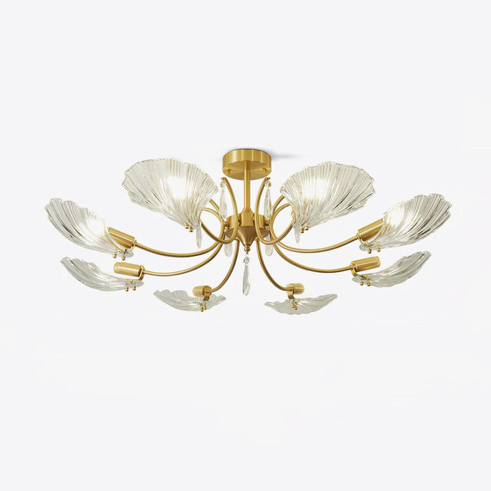 Lumara Lustre en Verre Pétale et Laiton