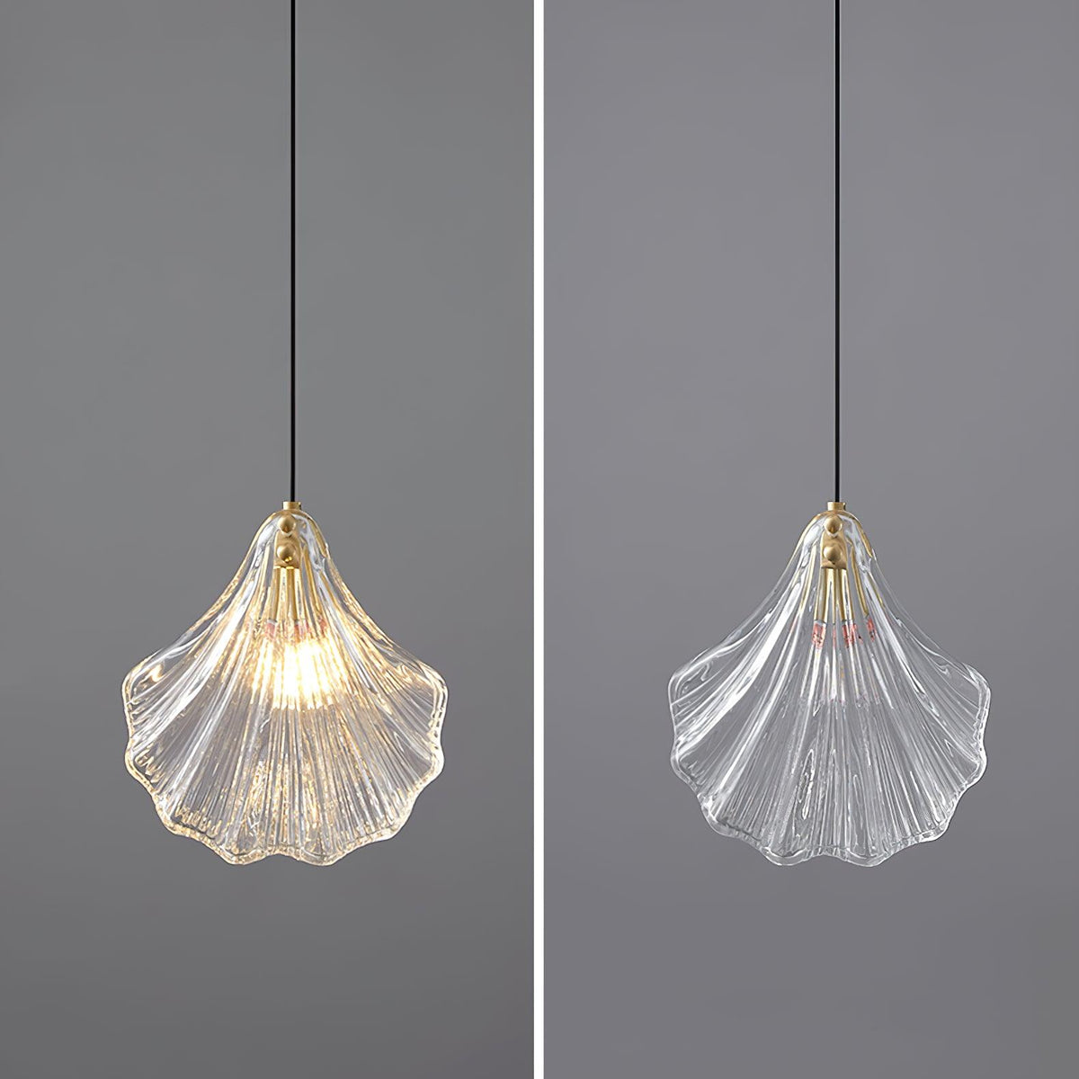 Solara Suspension en Verre Coquillage Artistique Élégante