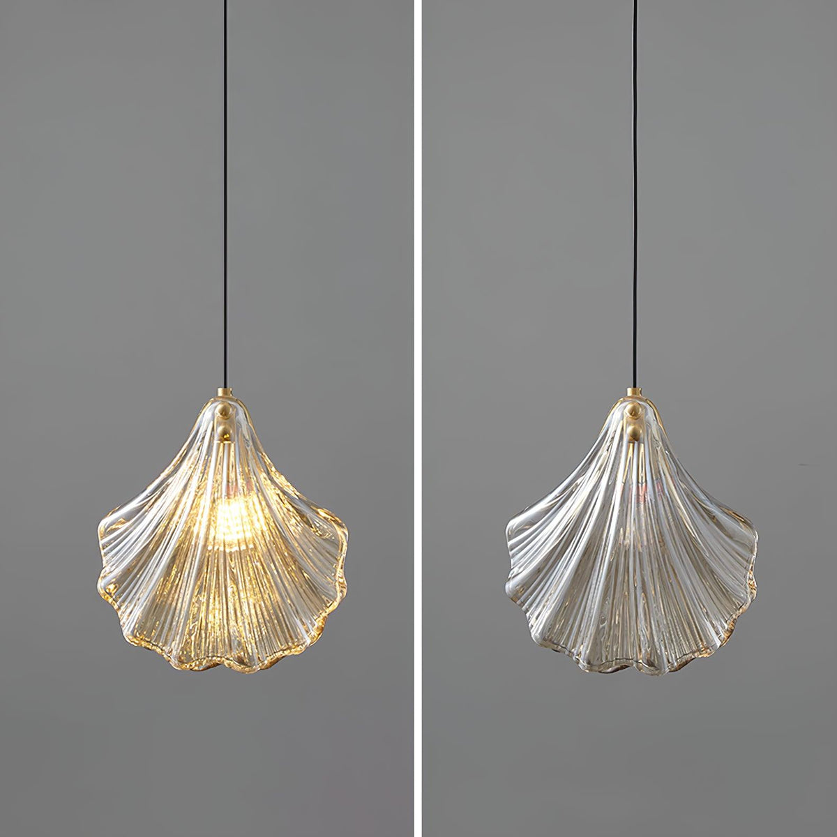 Solara Suspension en Verre Coquillage Artistique Élégante