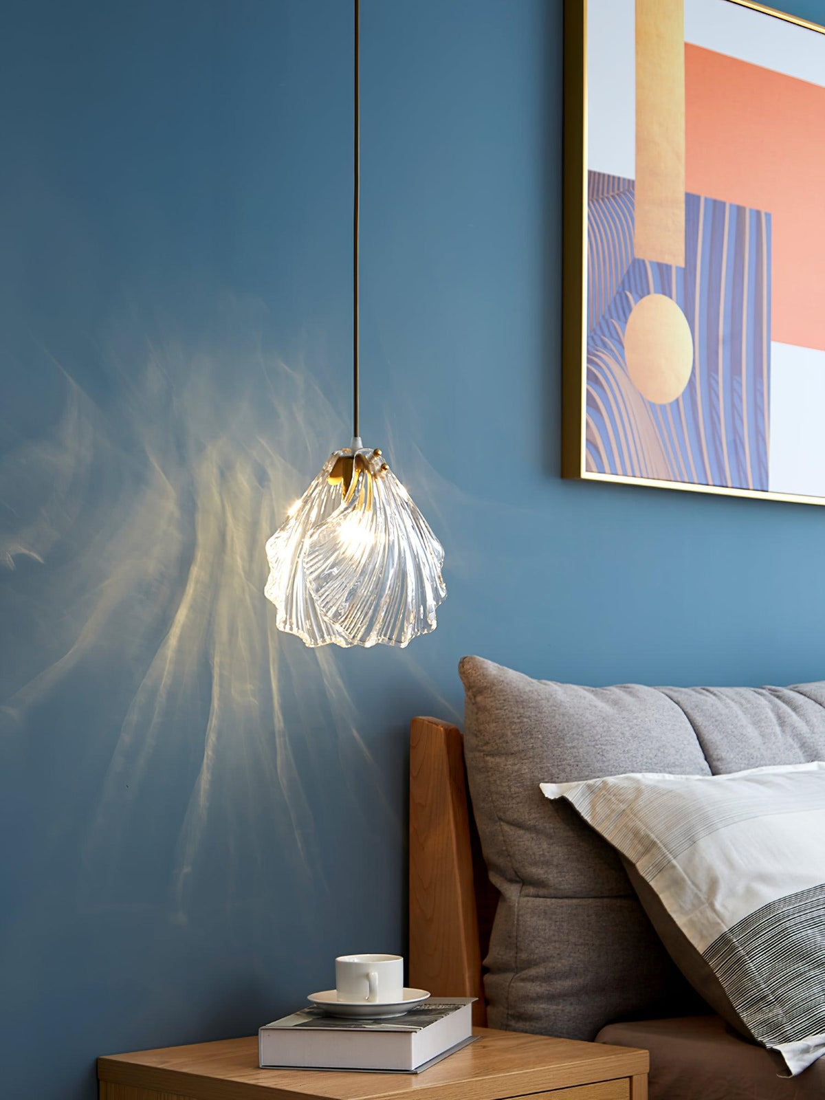 Solara Suspension en Verre Coquillage Artistique Élégante