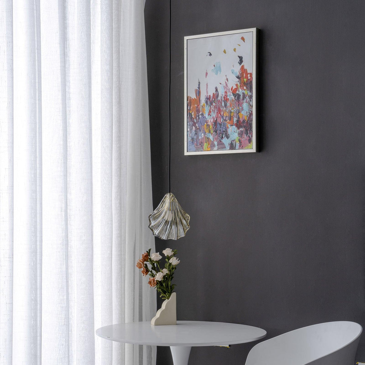 Solara Suspension en Verre Coquillage Artistique Élégante