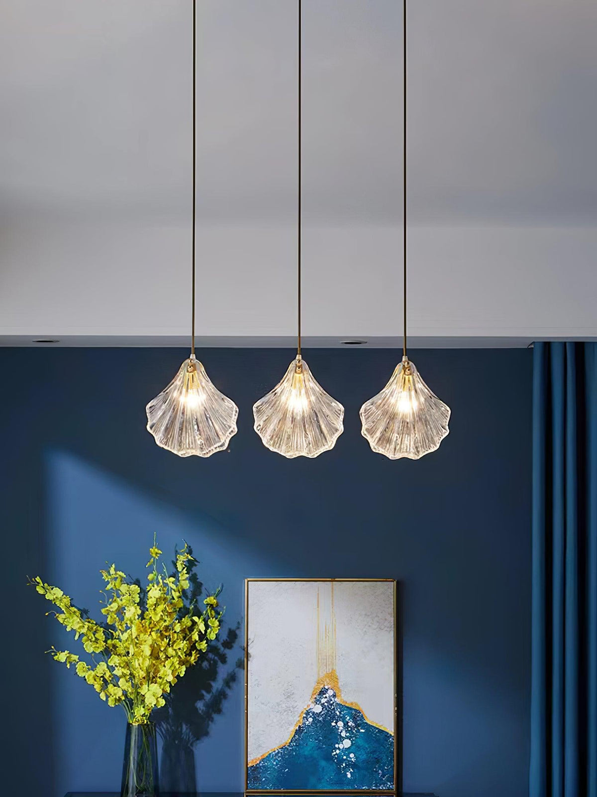Solara Suspension en Verre Coquillage Artistique Élégante