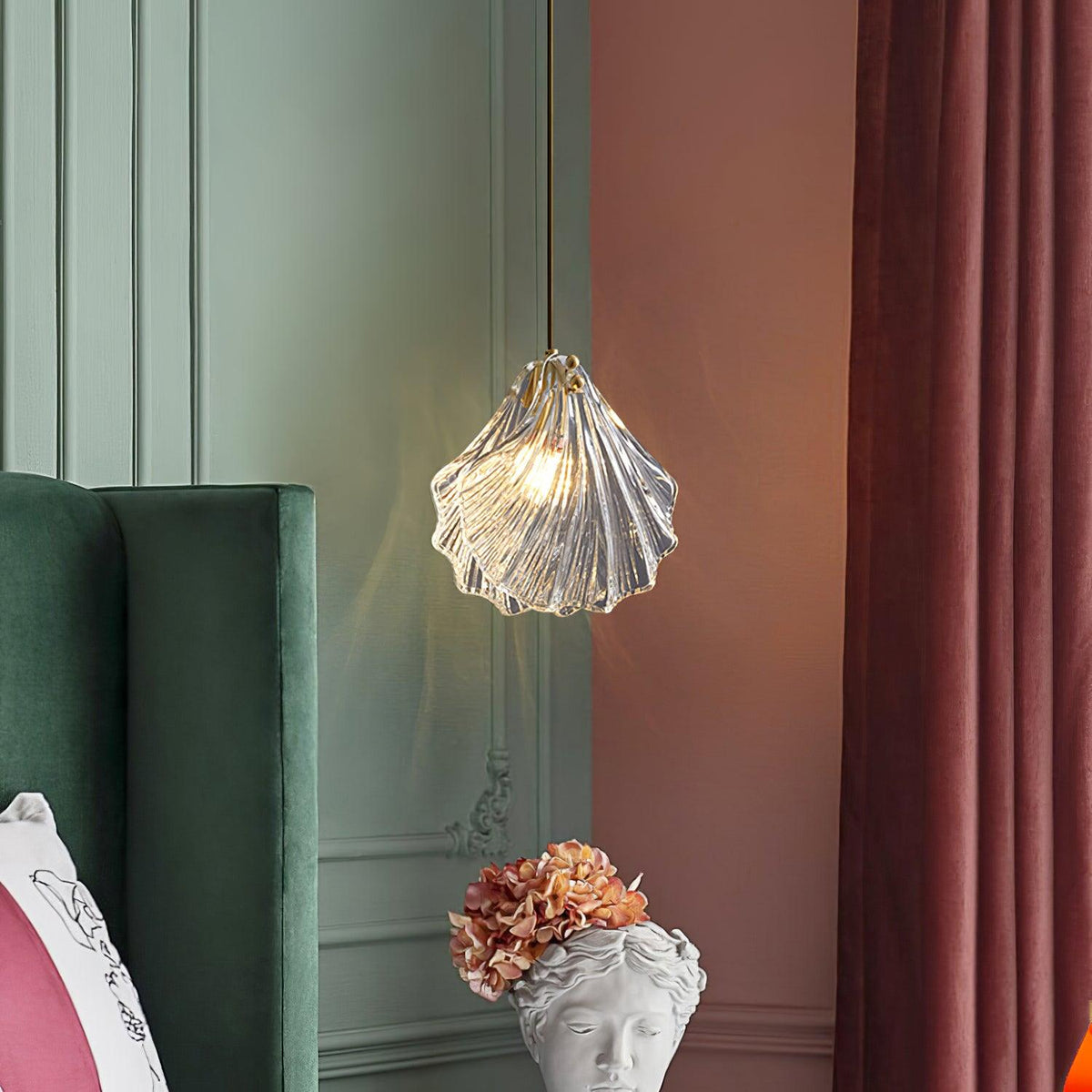 Solara Suspension en Verre Coquillage Artistique Élégante