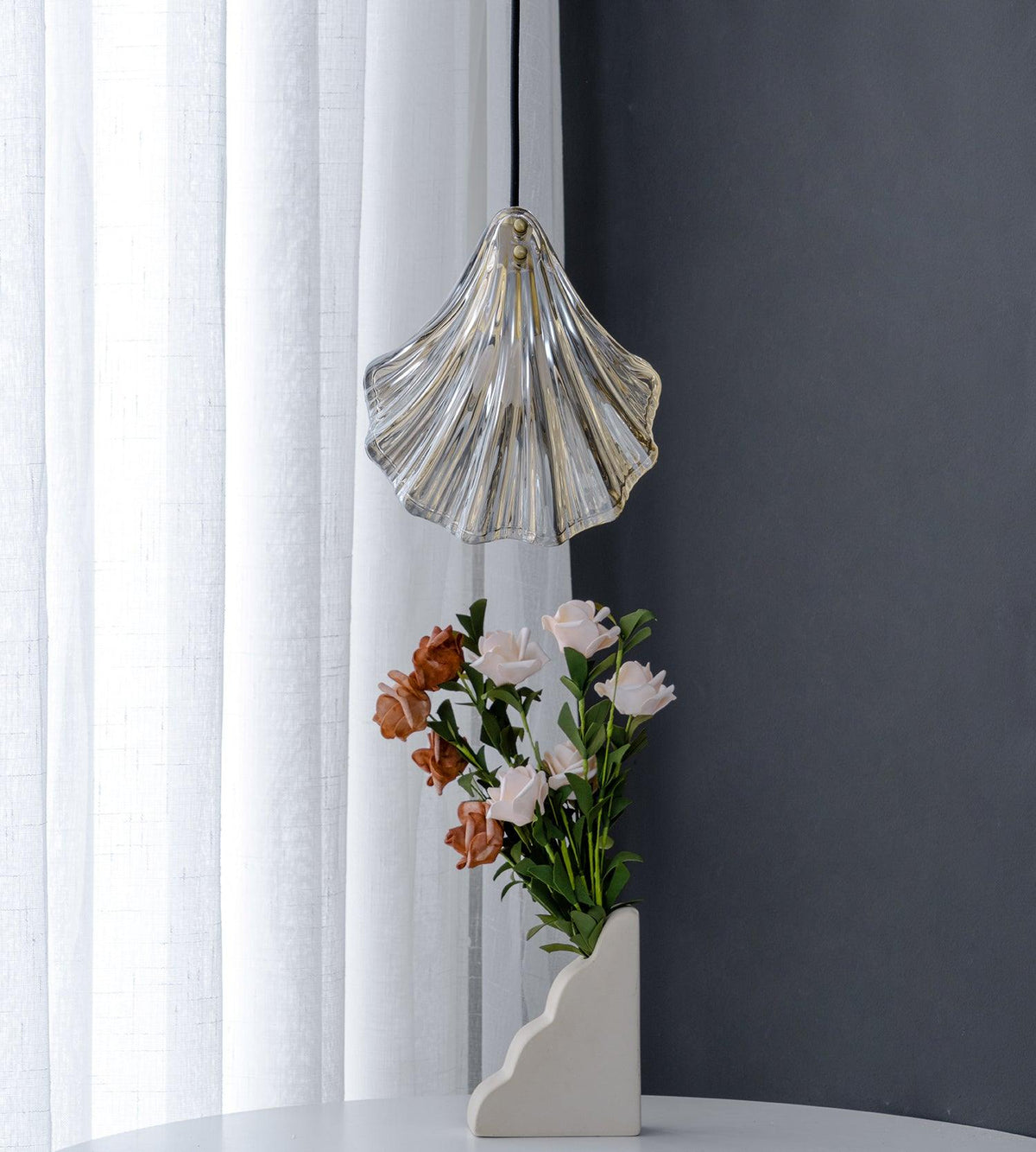 Solara Suspension en Verre Coquillage Artistique Élégante