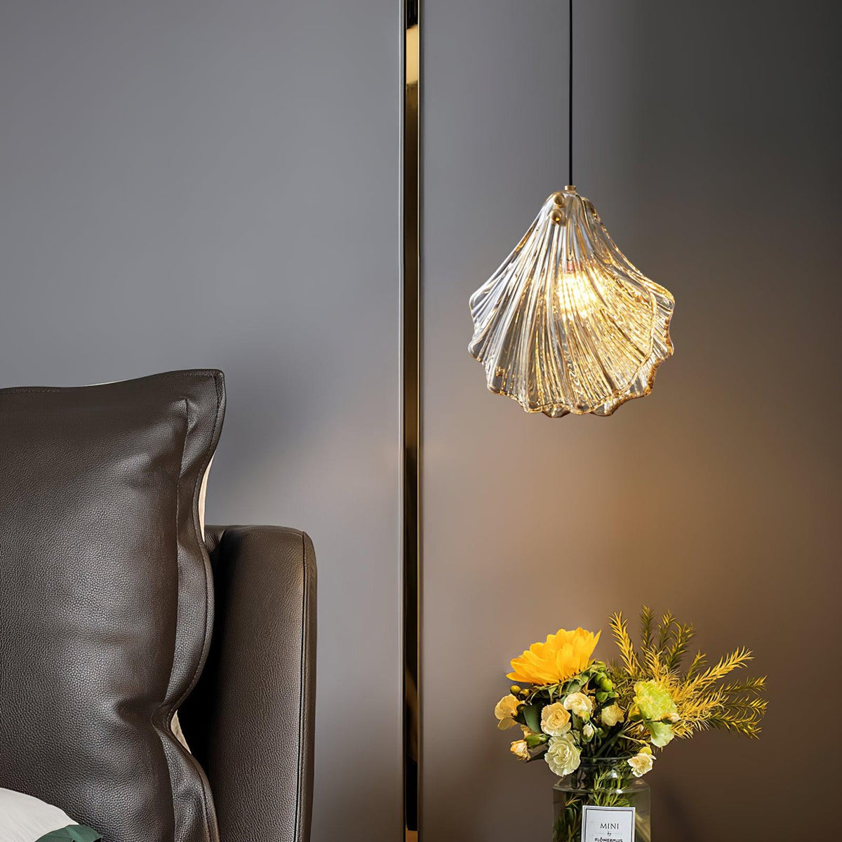Solara Suspension en Verre Coquillage Artistique Élégante