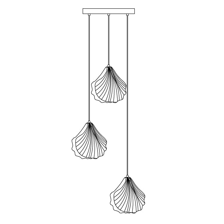 Solara Suspension en Verre Coquillage Artistique Élégante