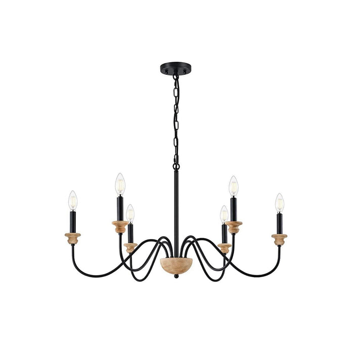 Zalaeira Lustre en Bois et Métal Traditionnel Style Industriel Vintage