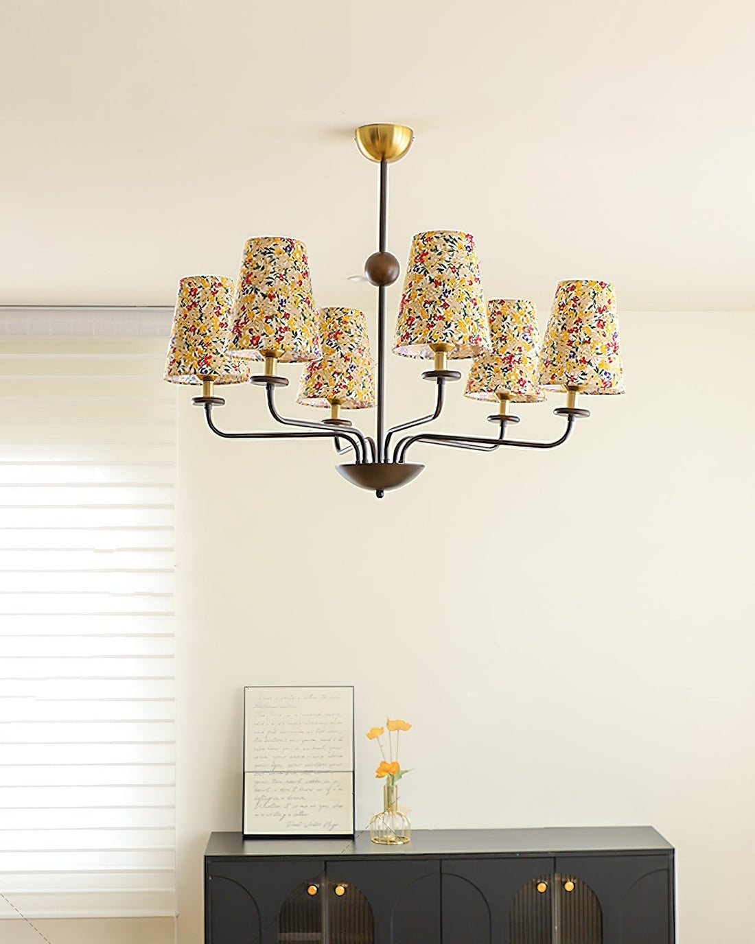 Siena Lustre Abat-jour en Tissu Floral Six Bras