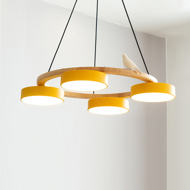 Cliff Lustre Rond avec Oiseau