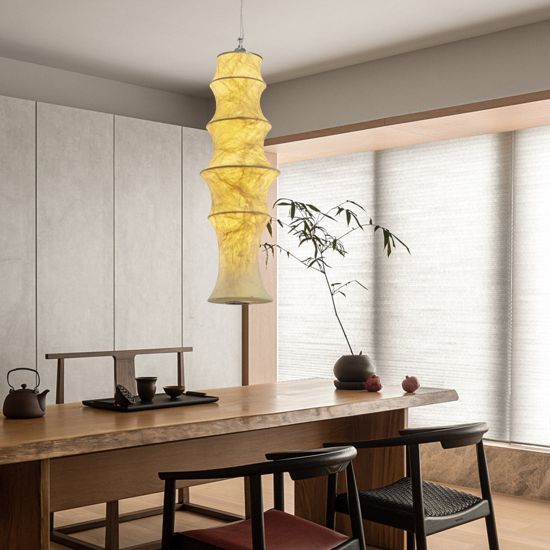Elraeor Stratifié Mûrier Soie Suspension Lumière
