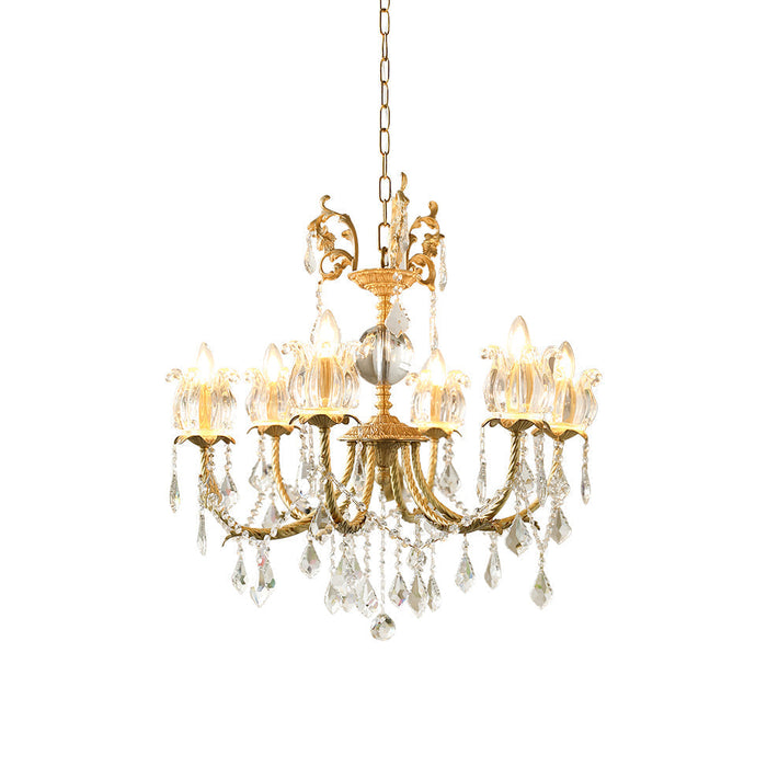 Evynyra Lustre postmoderne de luxe en laiton et cristal