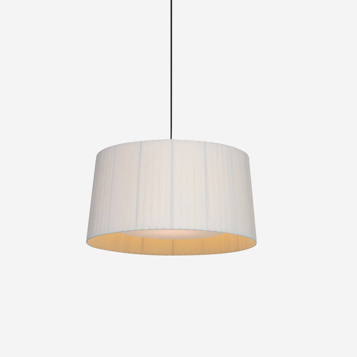 Drum Suspension Abat-jour en Tissu Pliée Noir Minimaliste Classique