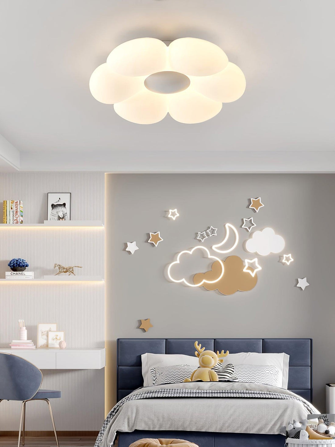 Solara Plafonnier Fleur à Six Pétales pour Chambre d'Enfant
