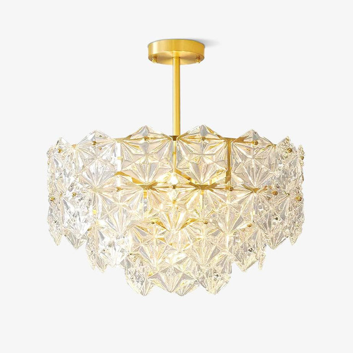 Lustra Lustre en Verre Flocon de Neige Doré