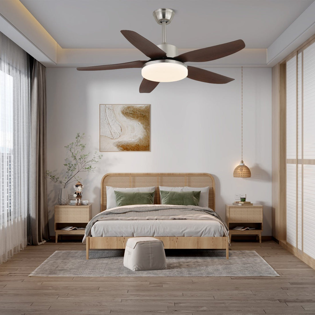 Ventilateur de Plafond Eland en Bois avec Lumière