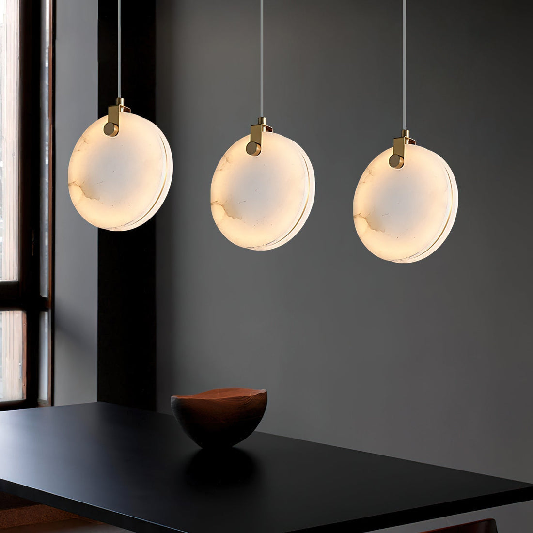 Utalionis Moderne Minimaliste Laiton Albâtre Suspension