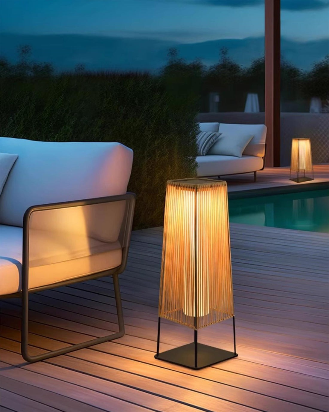 Solara Lampe de Poteau Extérieure à Lames Verticales