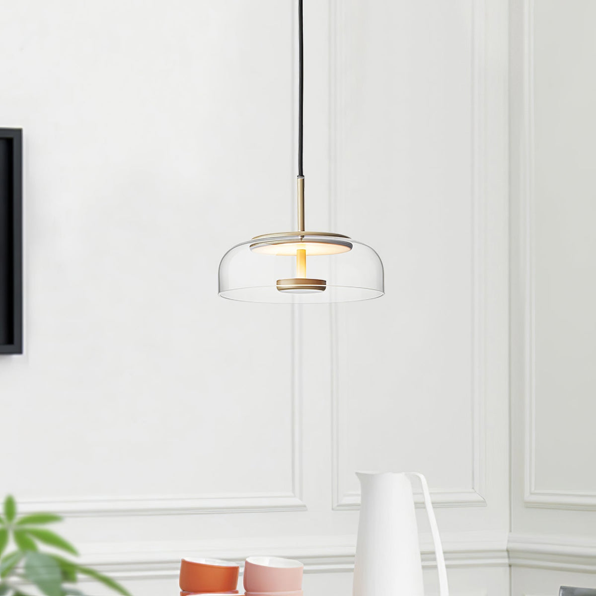 Lustra Suspension en Verre Transparent Élégante