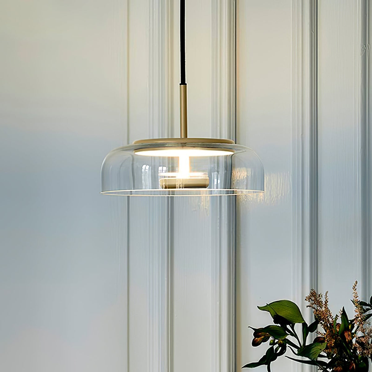 Lustra Suspension en Verre Transparent Élégante