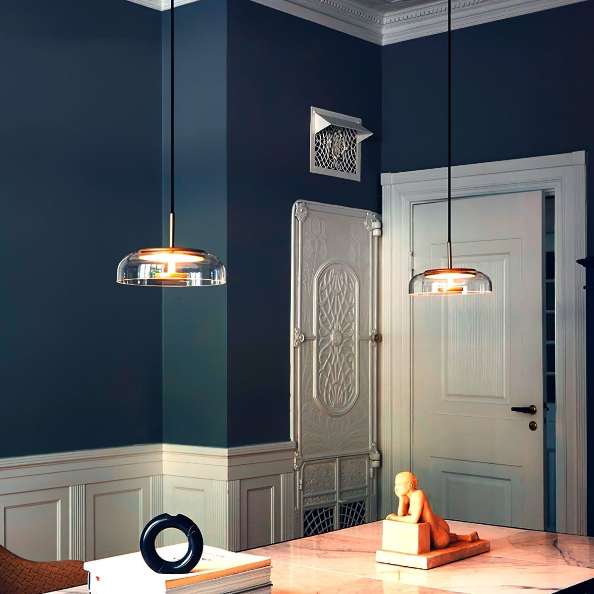 Lustra Suspension en Verre Transparent Élégante