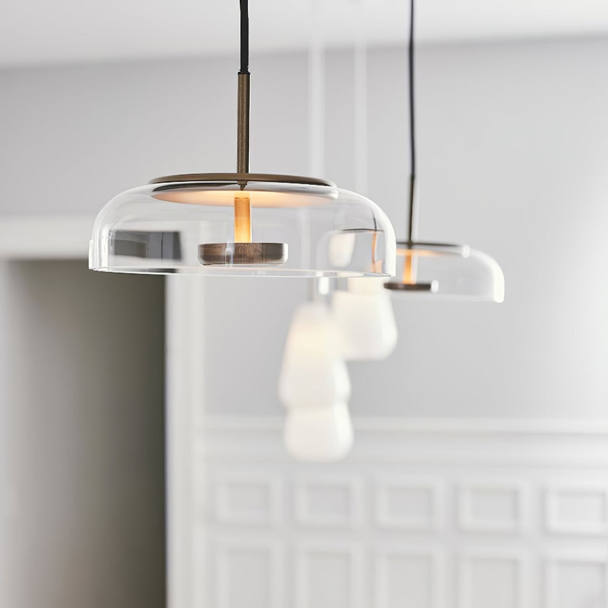 Lustra Suspension en Verre Transparent Élégante