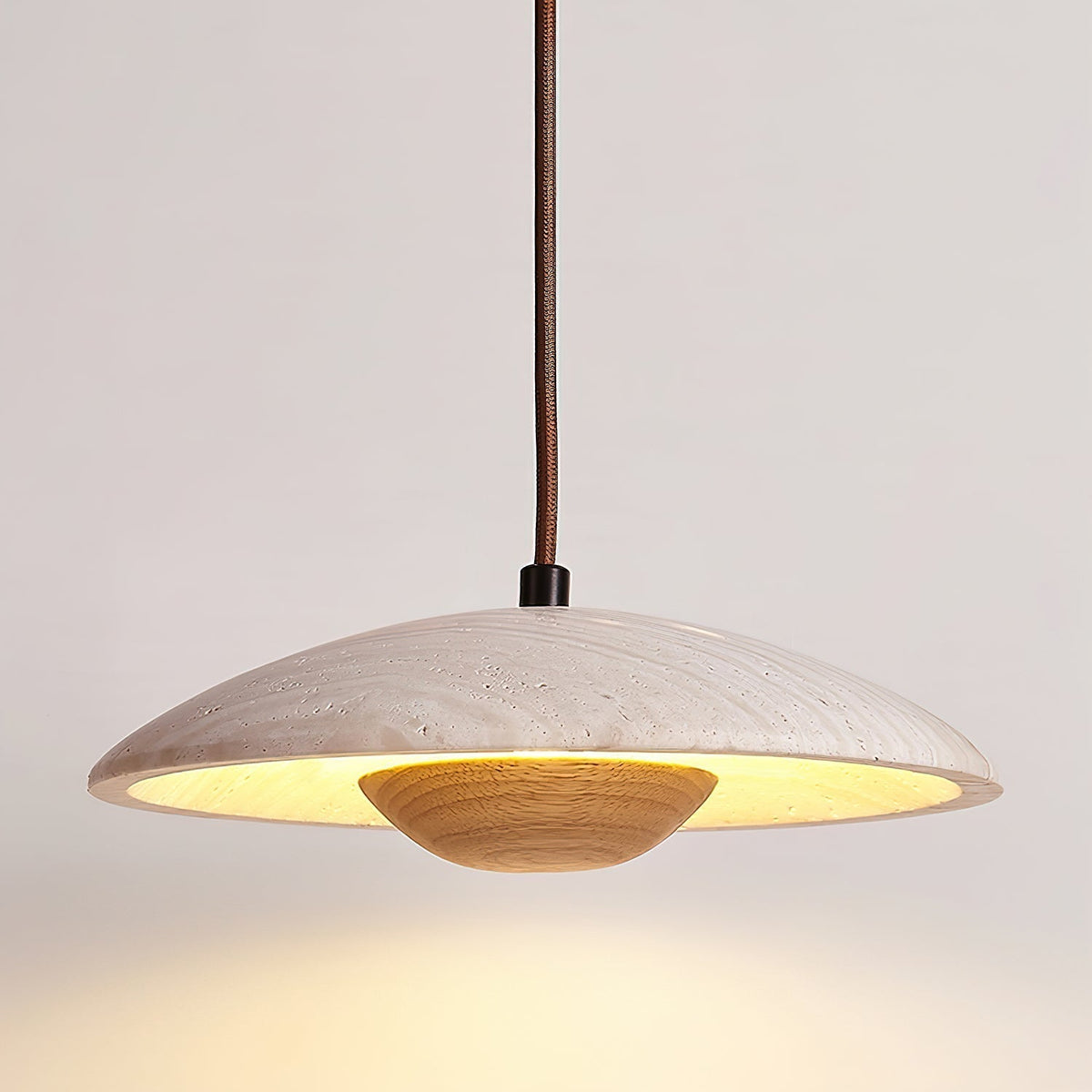 Zodore Large-Bord Travertin Pendentif Lumière