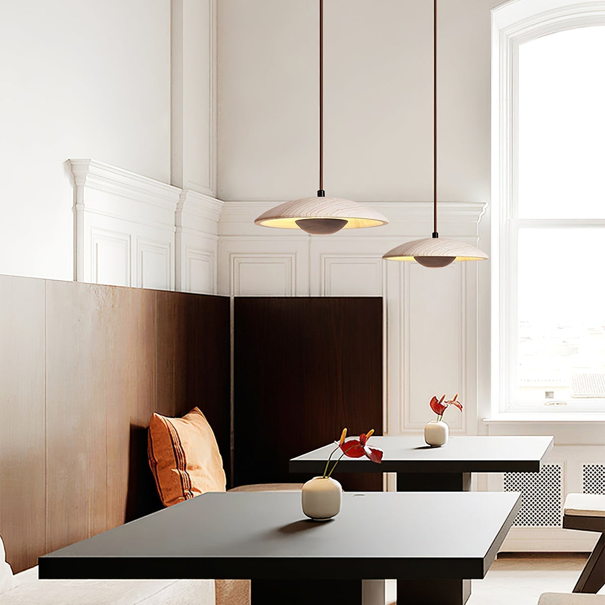 Zodore Large-Bord Travertin Pendentif Lumière