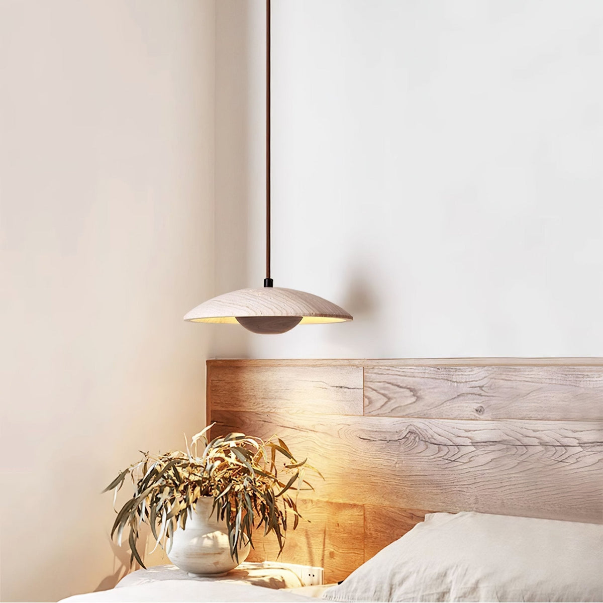 Zodore Large-Bord Travertin Pendentif Lumière
