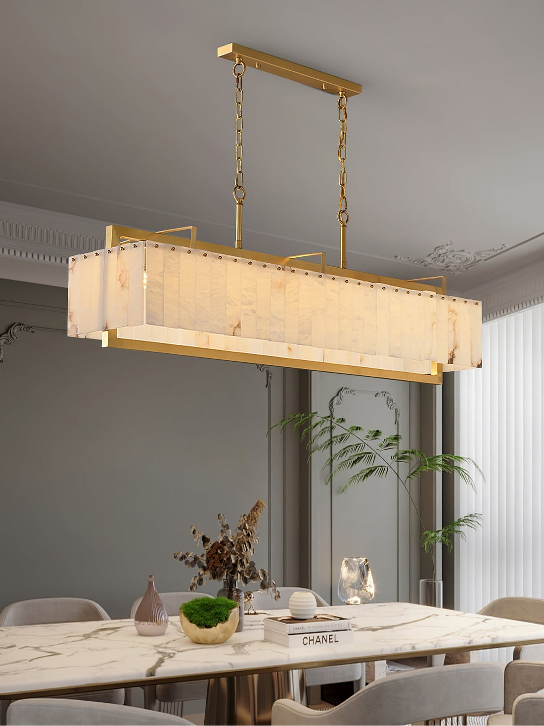 Aether Suspension Rectangulaire en Albâtre