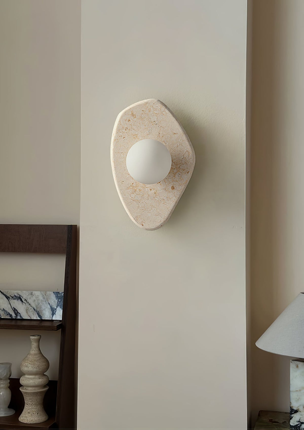 Pebble Applique Murale Rustique en Marbre