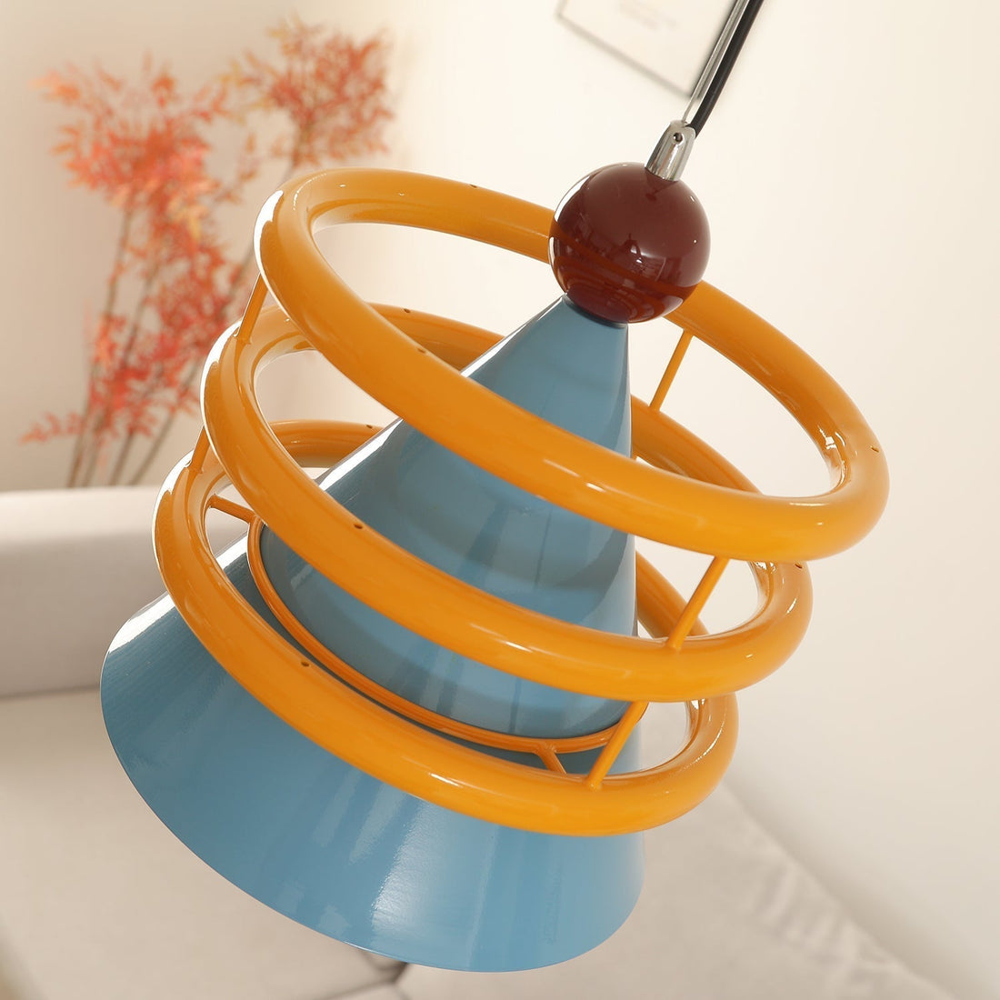 Sowden Suspension Cône Bleu Anneaux Orange