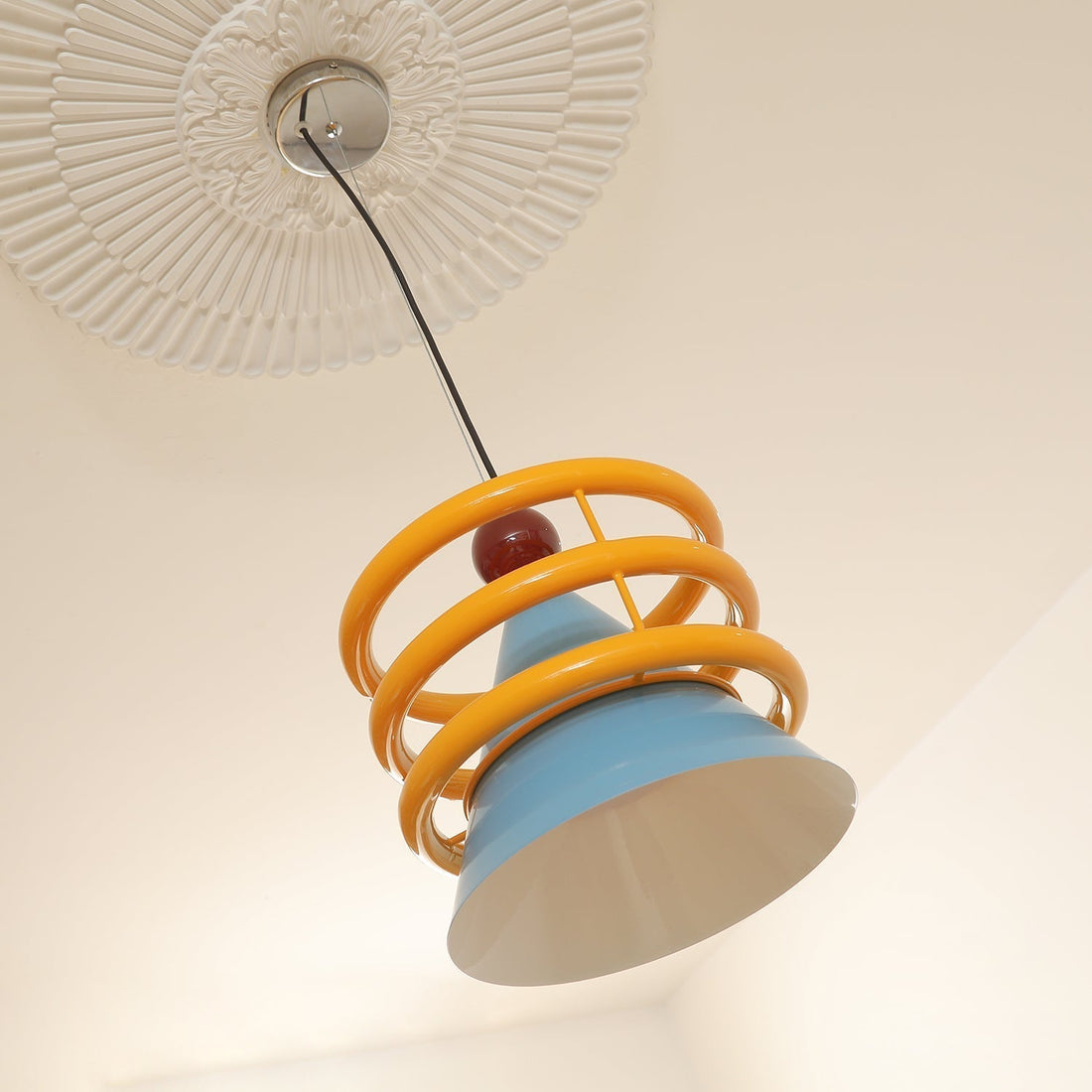 Sowden Suspension Cône Bleu Anneaux Orange