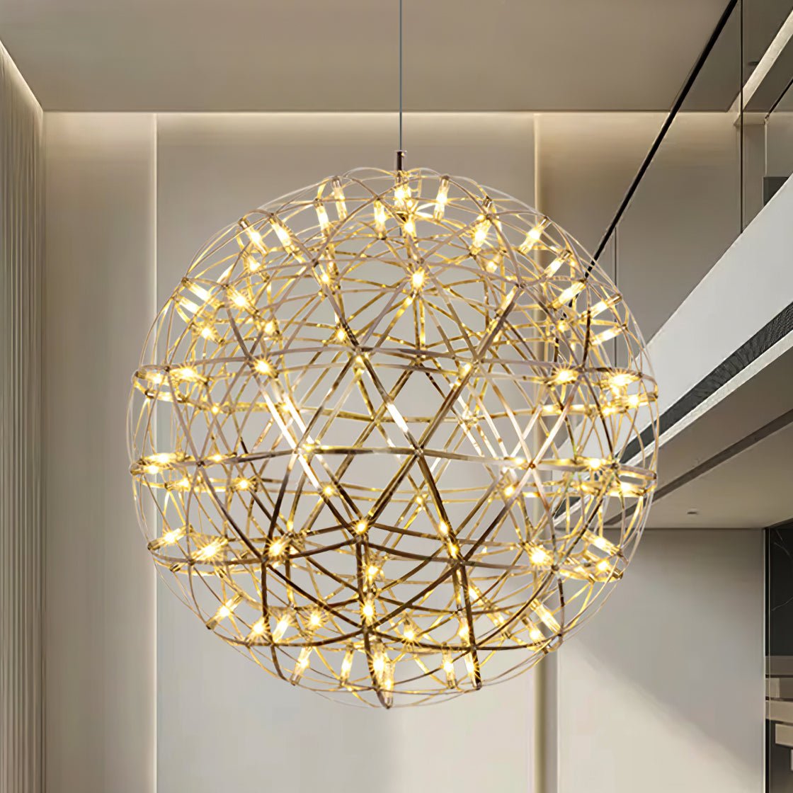 Ivthayra Suspension Boule Dorée de Luxe Postmoderne