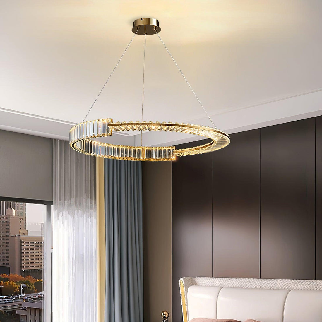Lustra Lustre Stella Anneau Cristal LED
