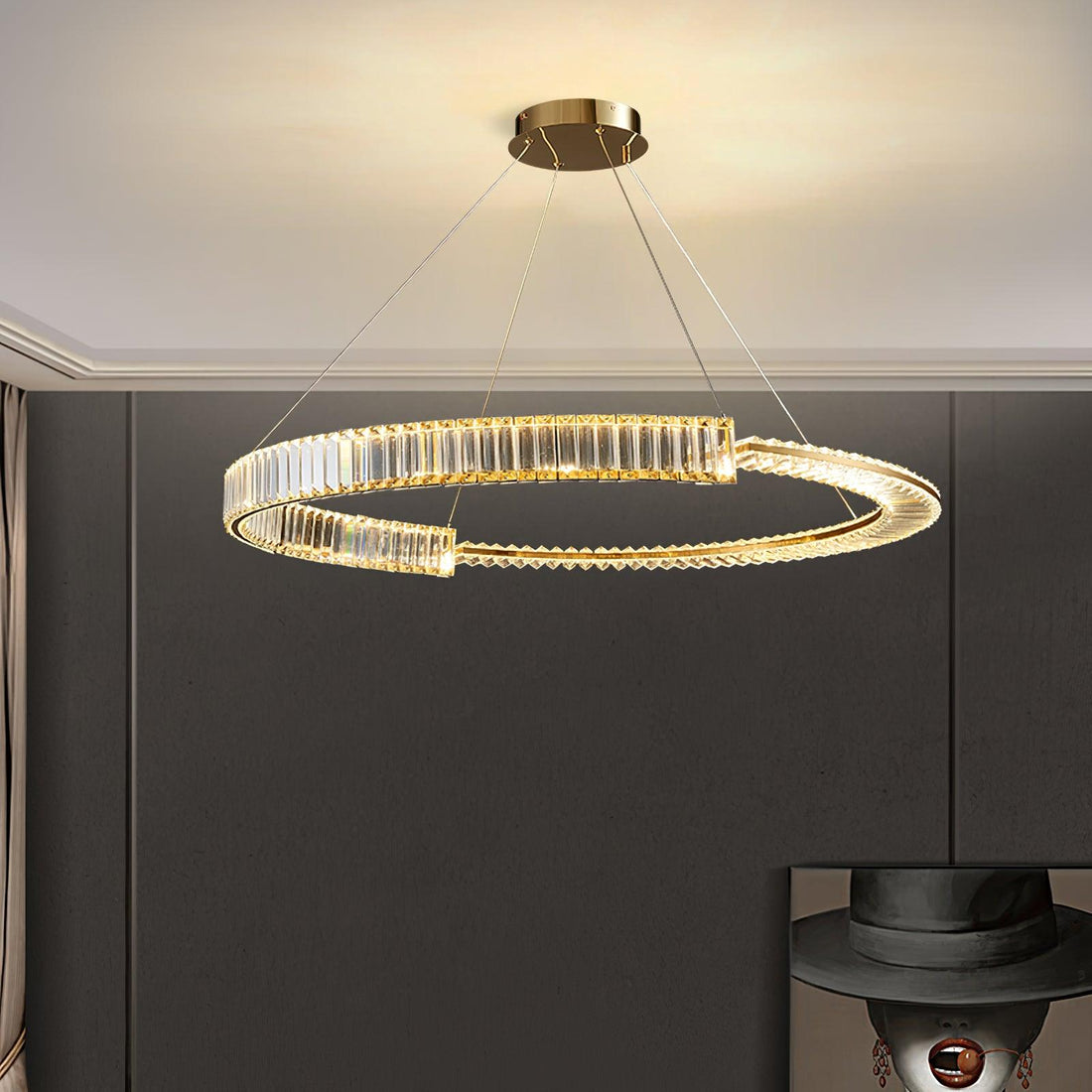 Lustra Lustre Stella Anneau Cristal LED