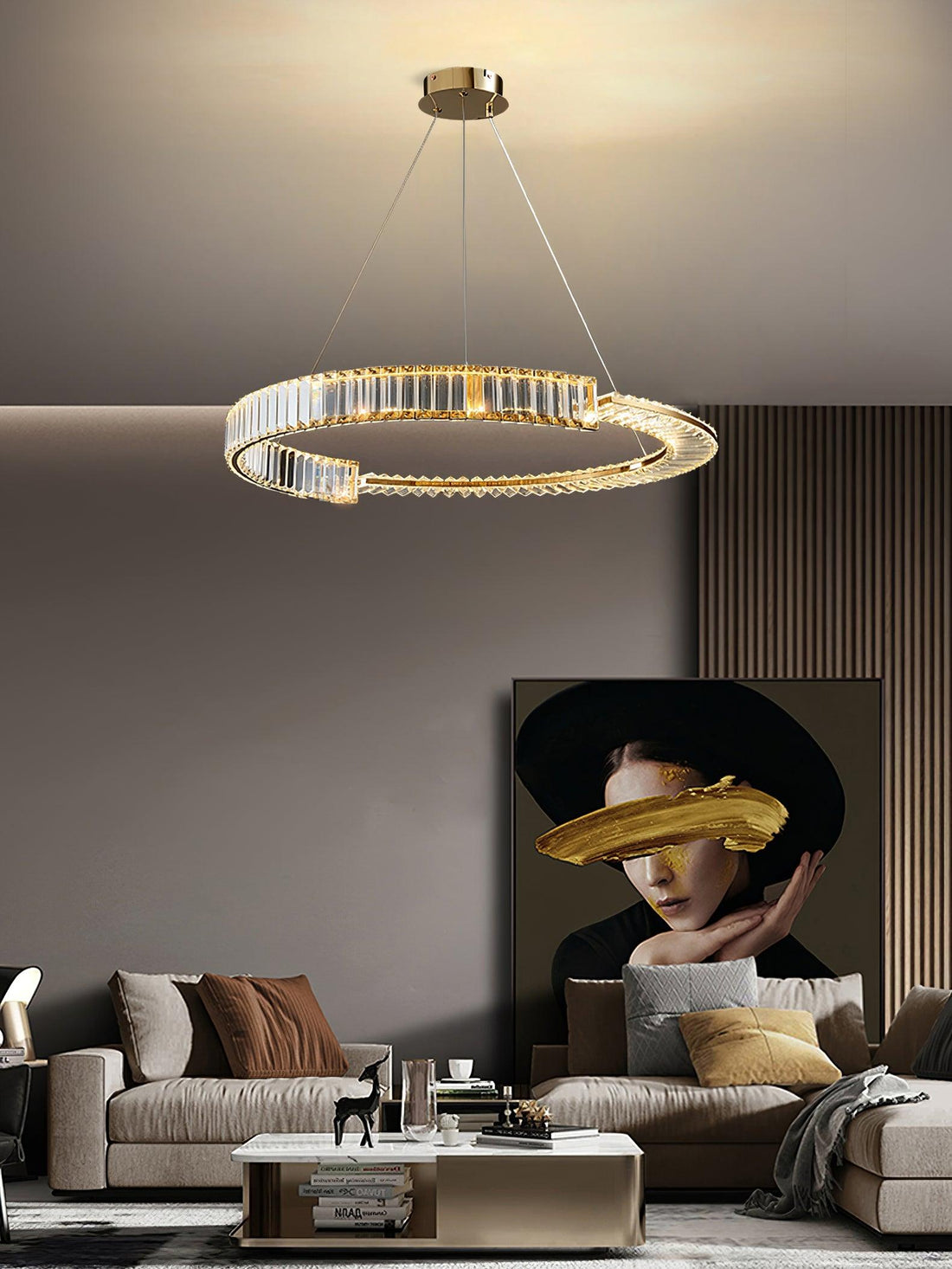 Lustra Lustre Stella Anneau Cristal LED