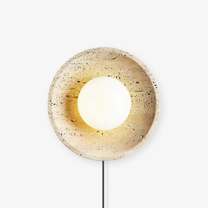 Cocarila Ring Shade Travertine Wall Light