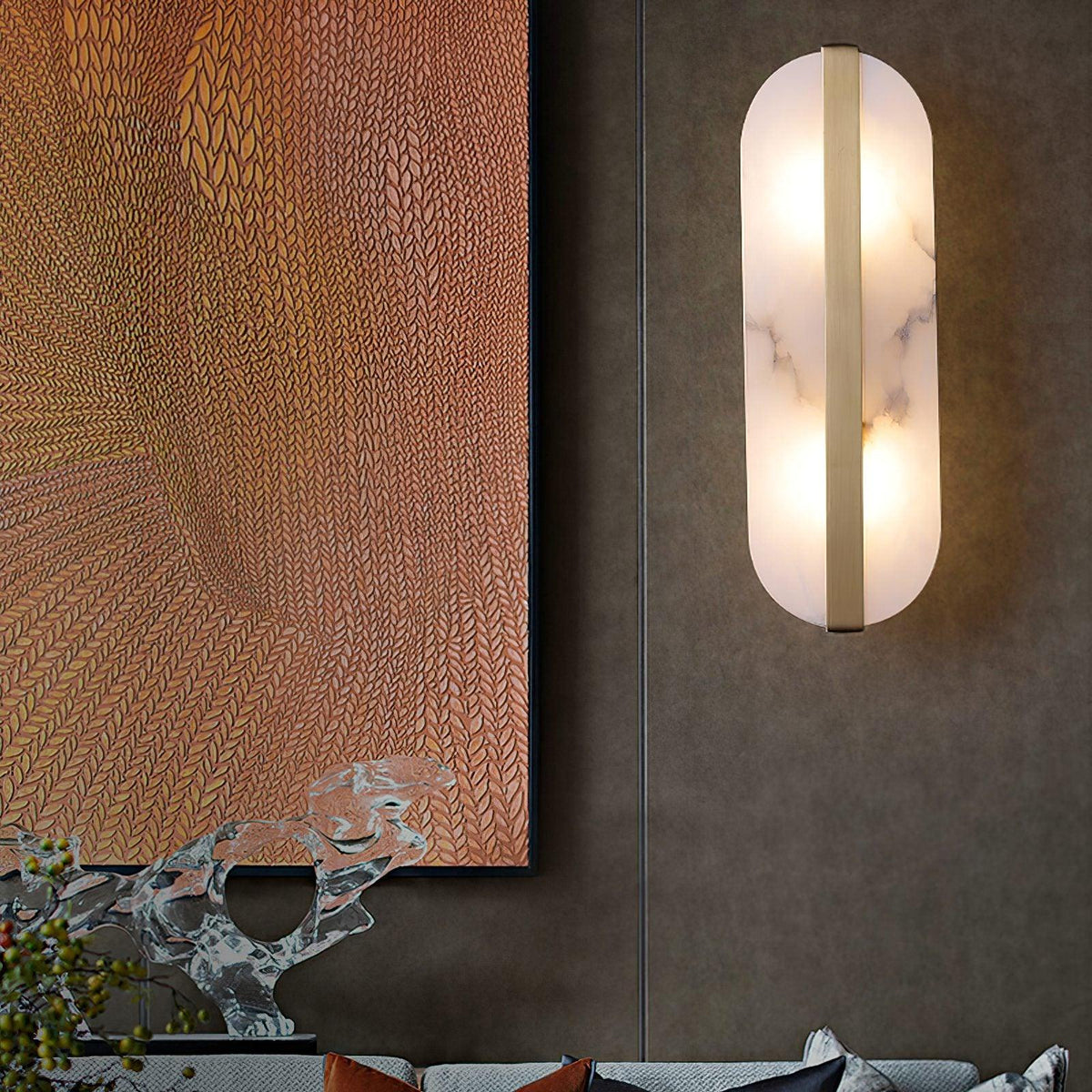 Calura Lampe Murale Double en Albâtre