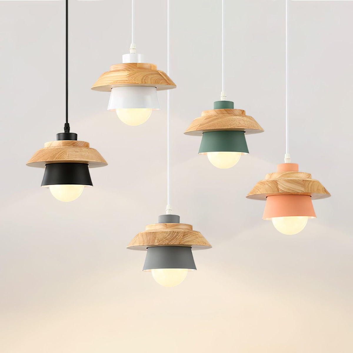 Nadro Lampe Suspendue Moderne en Bois