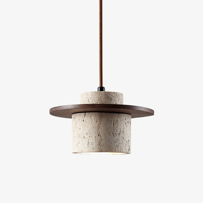 Elvaria Suspension Cylindre Disque en Travertin