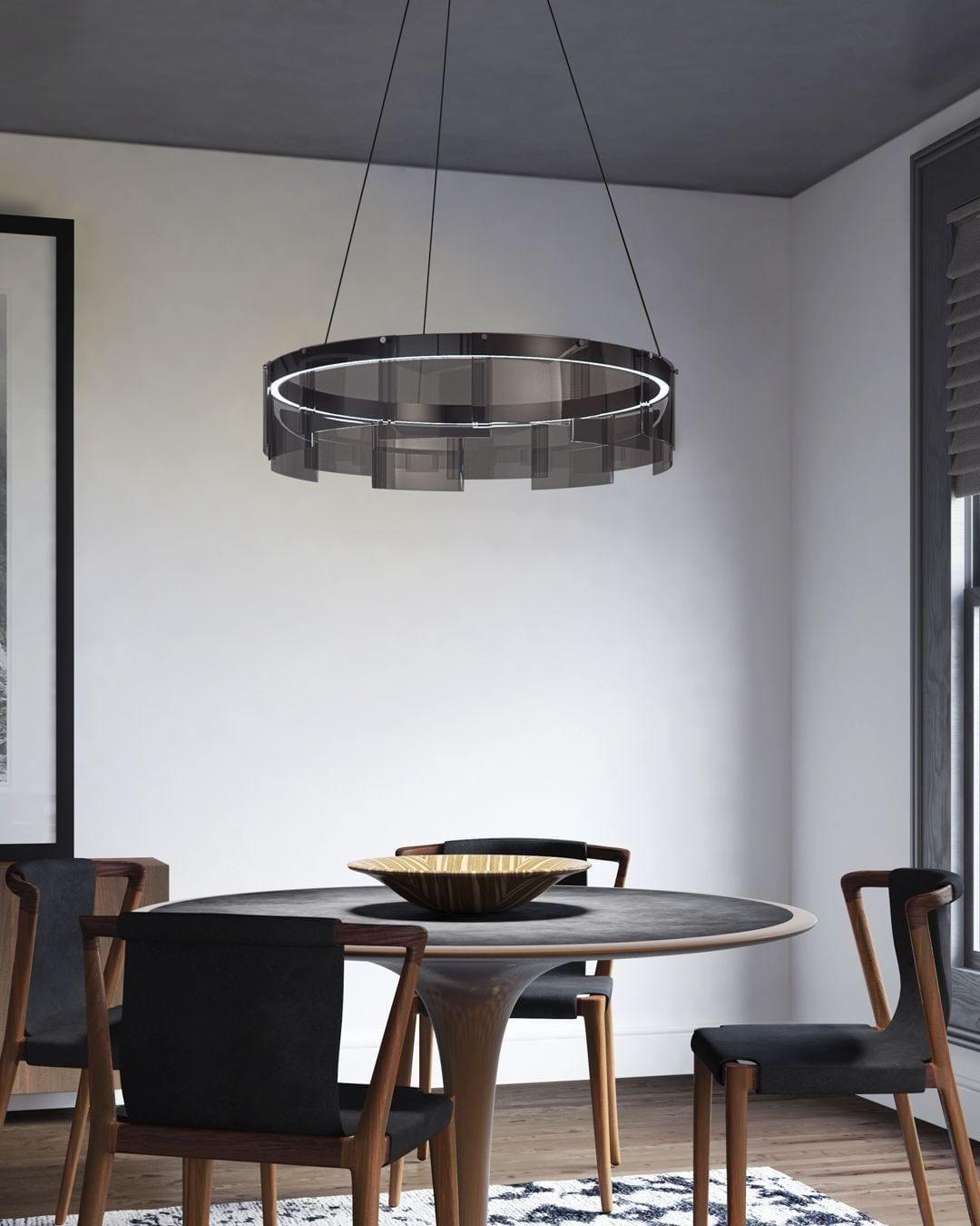 LustraLustre LED Anneau en Noir Moderne