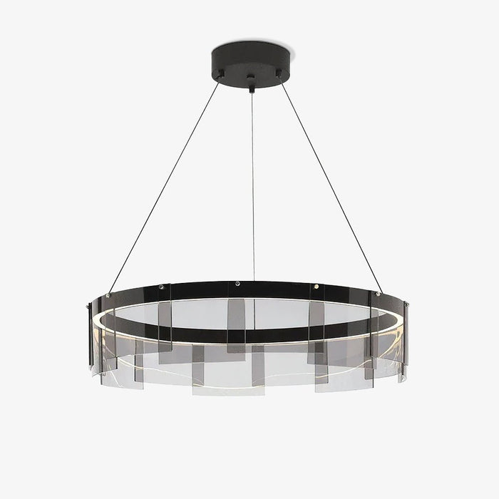 LustraLustre LED Anneau en Noir Moderne