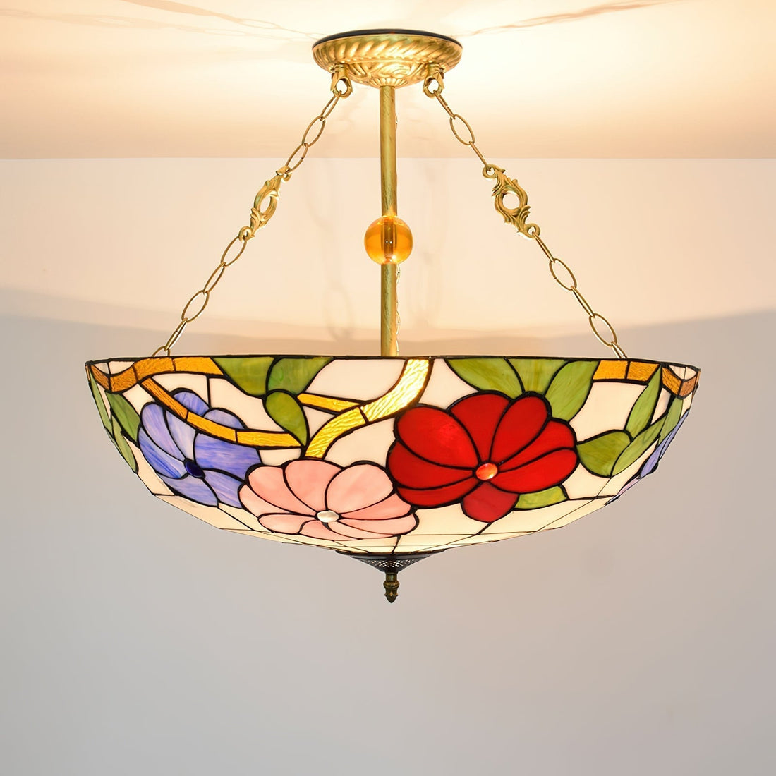 Tiffany Lustre en Verre en Forme de Bol