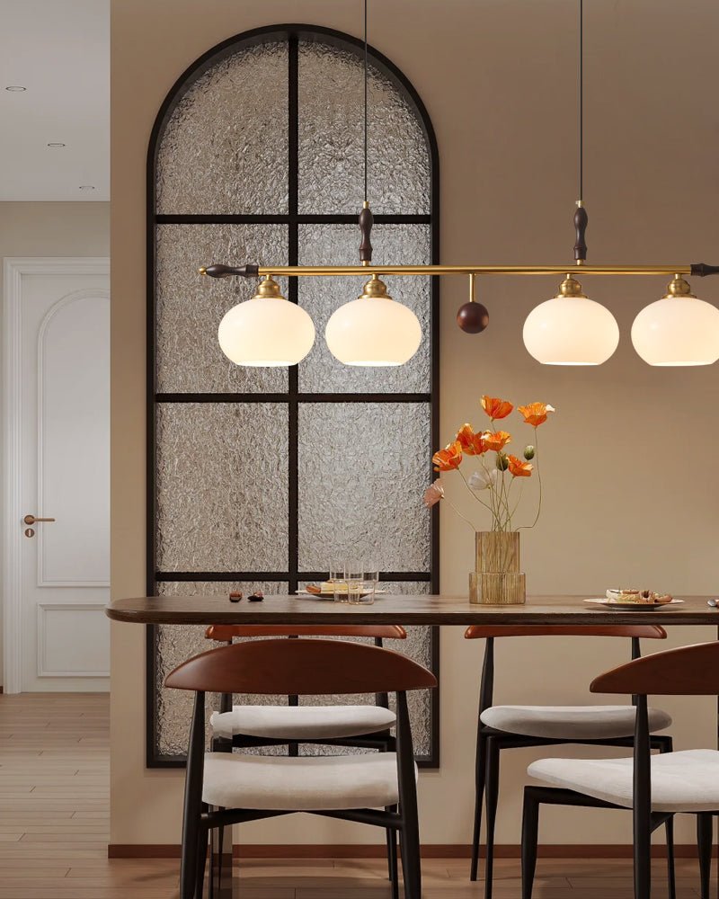 Sylvara Suspension en Bois et Verre Premium