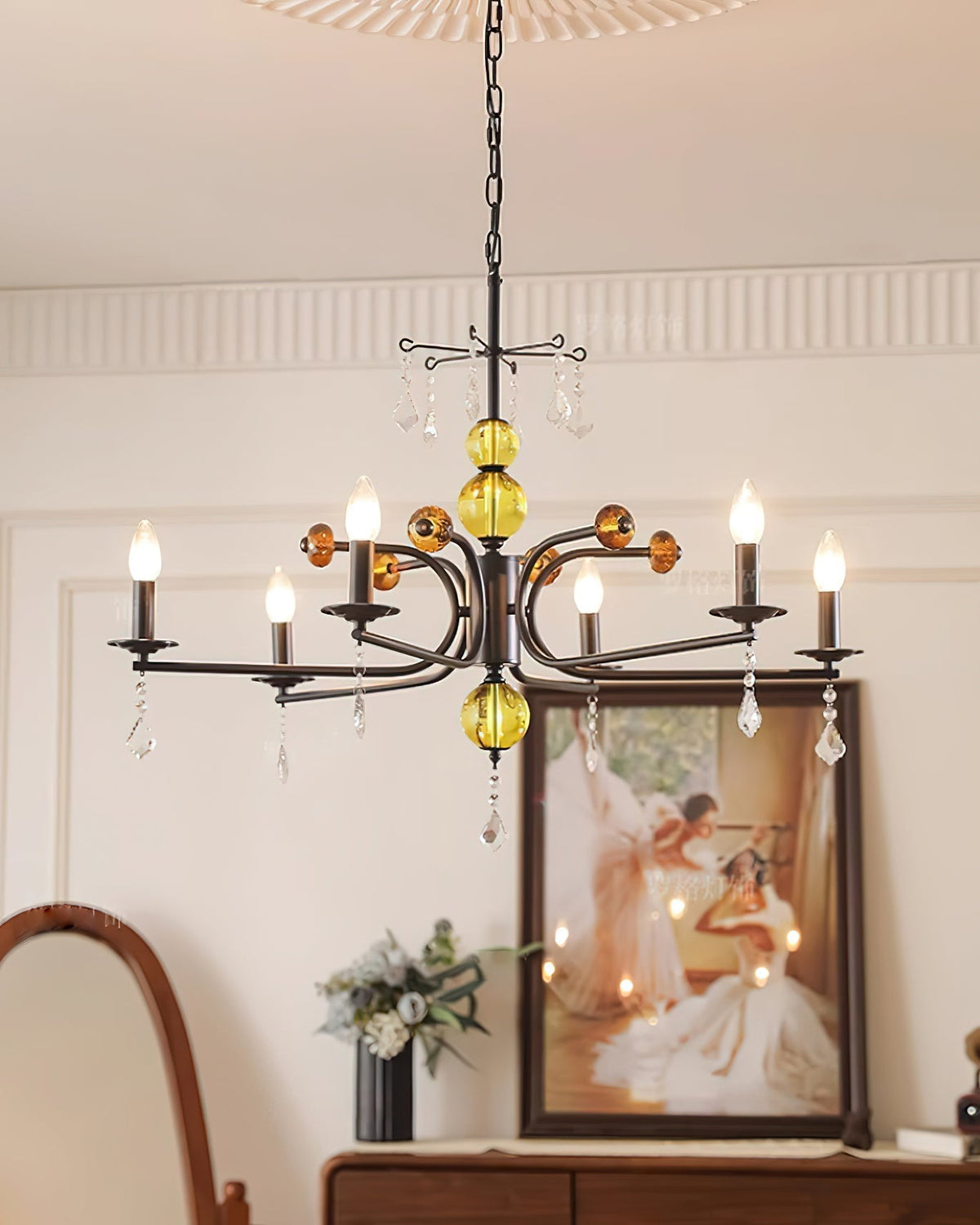 Candelabra Lustre Vintage en Métal