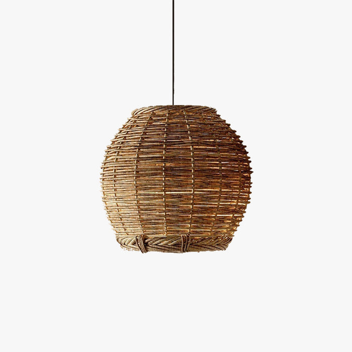 Ritta Suspension Luminaire LED Bois Rotin Salon/Salle à Manger